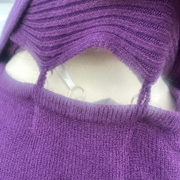 Carolyn Taylor Blackberry Cordial Sweater with Embellishments, removable scarf - Picture 5 of 8